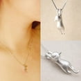 thumbnail image 3 of harmtty Women 925 Sterling Silver Lovely Jumping Cat Pendant Necklace Collar Jewelry, 3 of 7