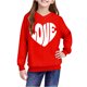 thumbnail image 5 of Sudadera con capucha y estampado de corazón de San Valentín, sudadera de manga larga para niños y niñas, chaqueta para niñas de talla mediana y grande., 5 of 7