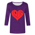 thumbnail image 4 of Tbopshirt Valentine's Day T-Shirts for Women 3/4 Sleeve,Casual Crewneck Loose Love Heart Graphic Tees Summer Plus Size Tops,S-XXXXXL, 4 of 4