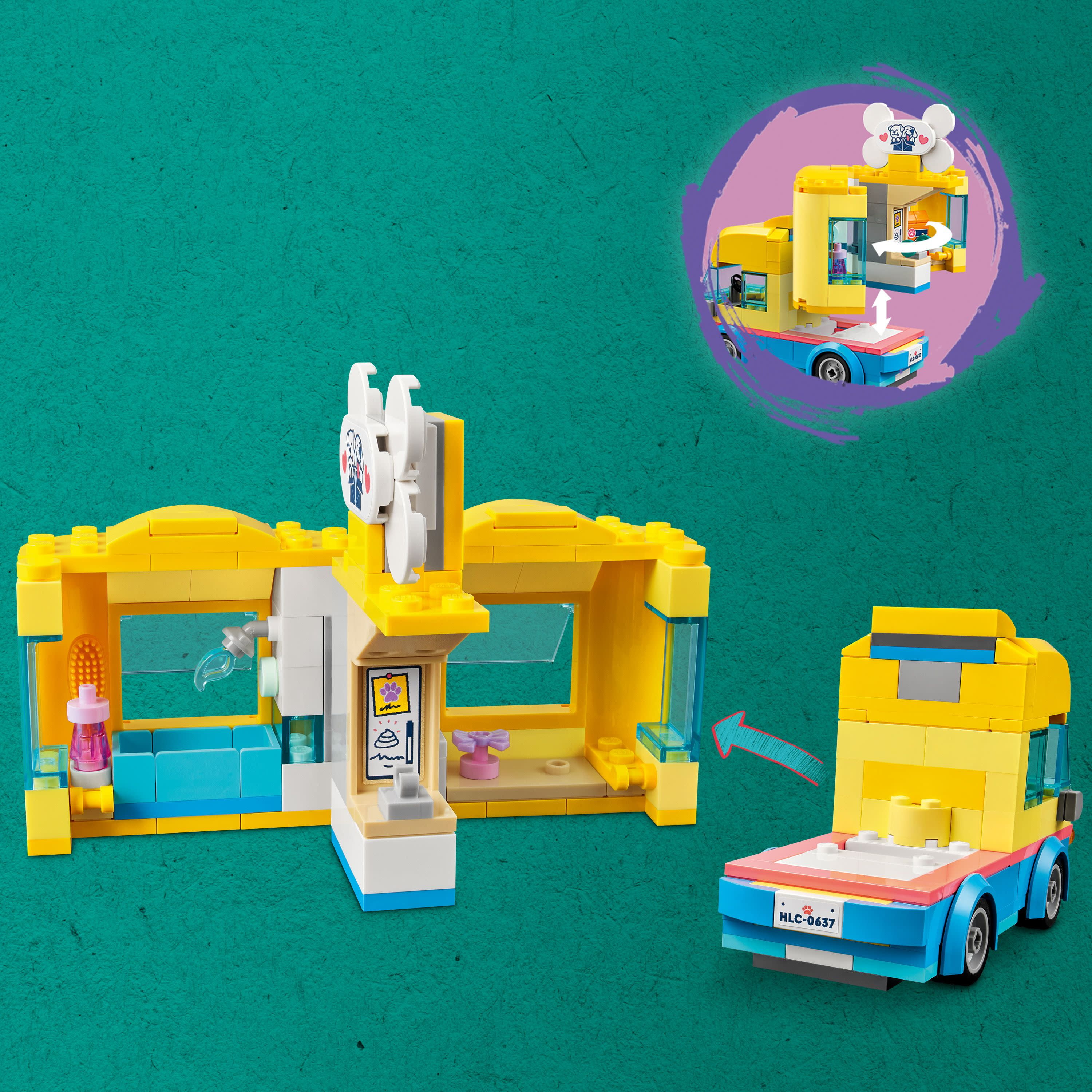 LEGO Friends Dog Rescue Van 41741 Building Toy - Mobile Rescue Center Playset, Featuring Nova and Dr. Marlon Mini-Dolls, Dog Figure, and Toy Van, Great Birthday Gift Idea for Kids Ages 6+
