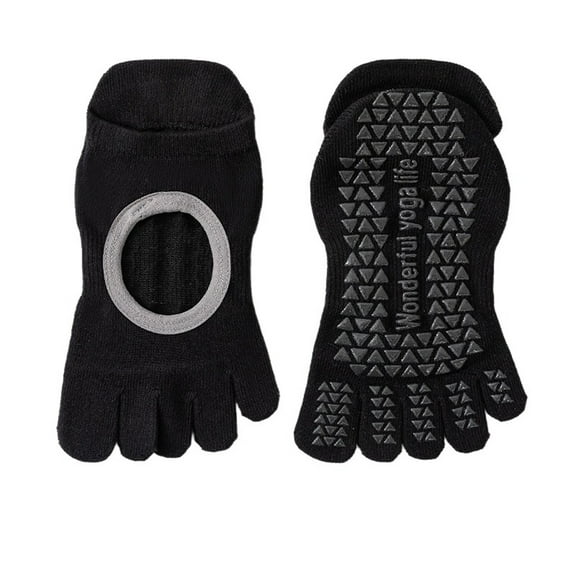 Sports Grip Toe Socks with Cushion, Non- Finger Socks for Pilates, Home Gym, Soccer, Basketball Compression Socks