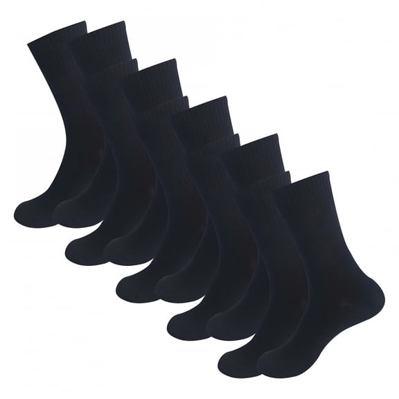 TELOLY 5 Pairs Unisex Mid-Calf Sports Socks,Solid Color Cotton Crew Socks for Men and Women,Athletic Calf Length Socks with Comfort Fit,Multi-Pack Daily Workout Socks for Gym and Casual Wear Black