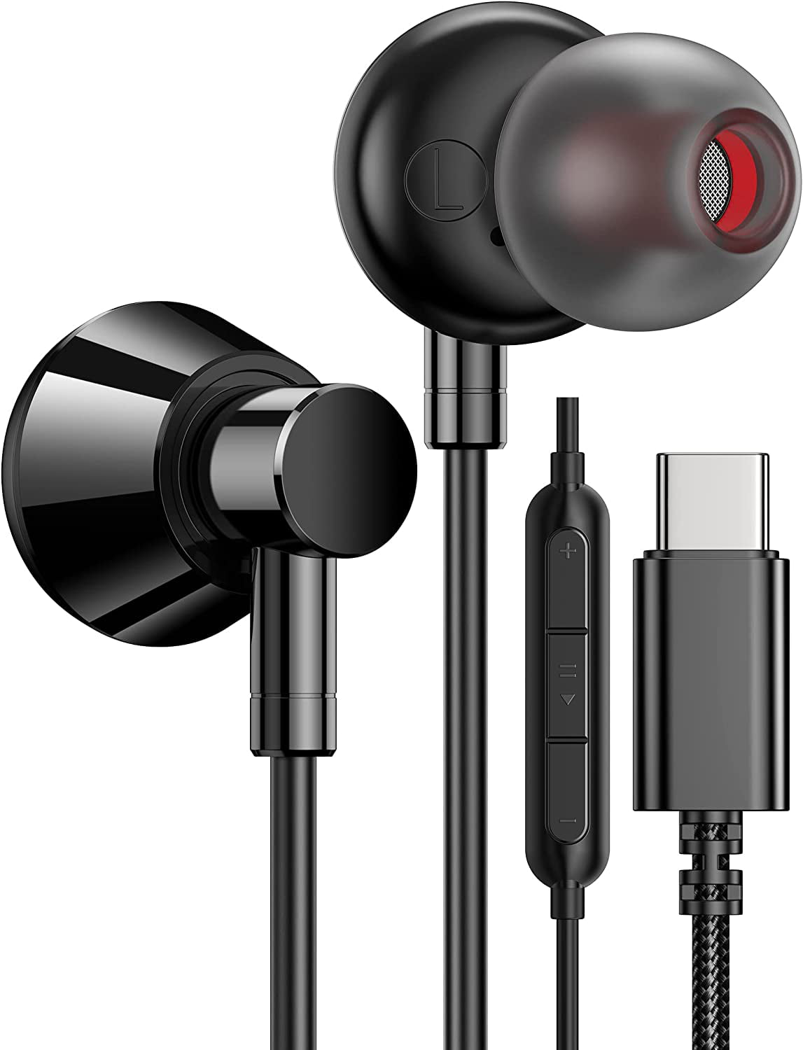 USB C Headphones, USB Type C Stereo in-Ear Earbuds Digital DAC Bass Noise Cancelling s w/h Mic Remote - Walmart.com