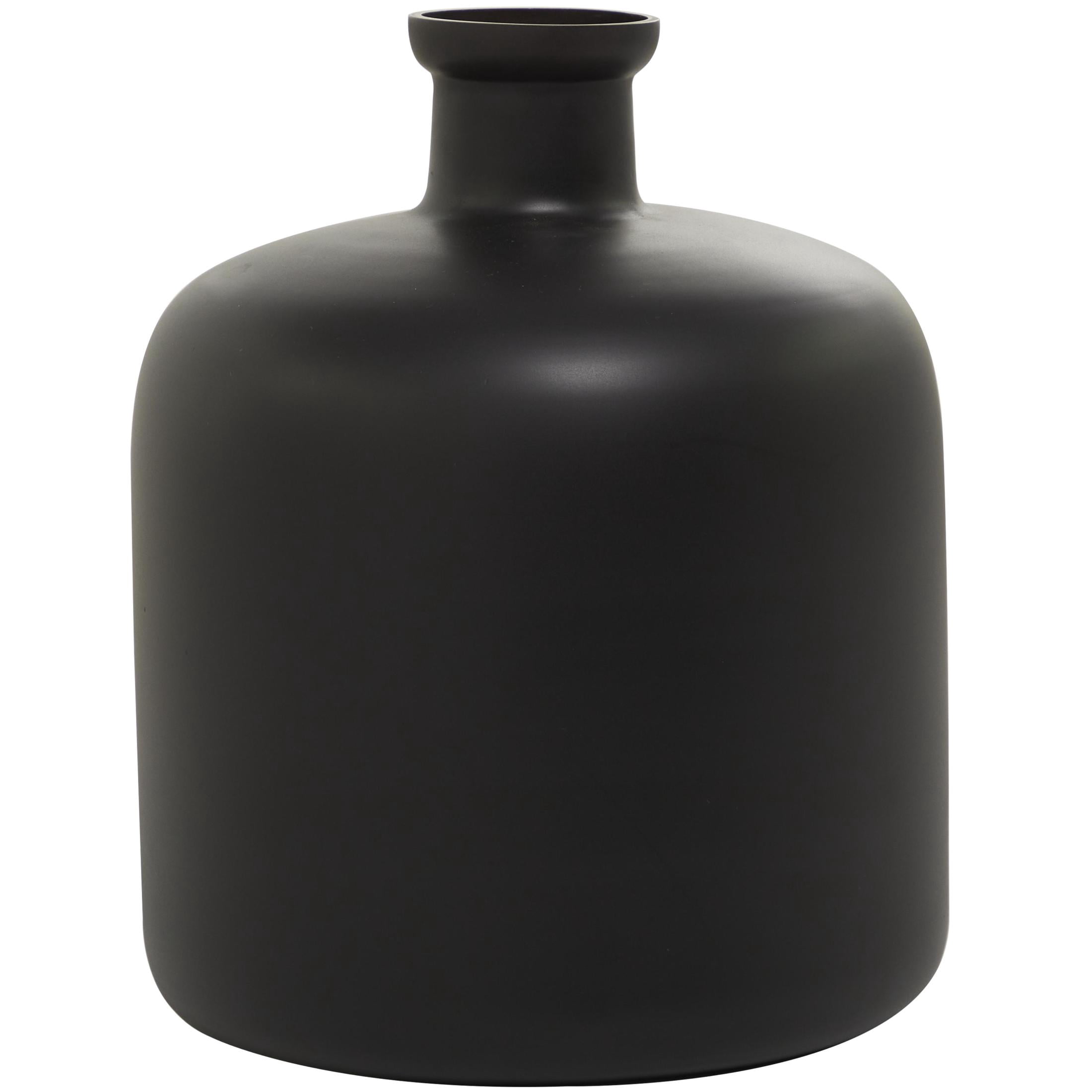 DecMode 12" Handmade Black Glass Vase