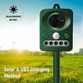 thumbnail image 2 of Solar Ultrasonic Bird Repellent, Waterproof Design, Built-in Battery, Grass Green, Outdoor Use, 2 of 4