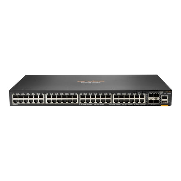 HPE Aruba 6300F - Switch - L3 - managed - 48 x 10/100/1000 + 4 x 1 Gigabit / 10 Gigabit / 25 Gigabit / 50 Gigabit SFP56 (uplink / stacking) - front and side to back - rack-mountable