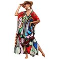 thumbnail image 1 of LinYooLi Swimsuit Coverup Women Beach Robe Print Long Blouse Plus Size Bikini Gown Holiday Dress, 1 of 2