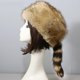 thumbnail image 5 of Gorro de invierno de piel sintética con cola de mapache, ruso, redondo, plano, con parte superior, protección para los oídos, gorro térmico grueso para otoño e invierno para mujer para acamp, 5 of 5