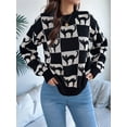 thumbnail image 4 of Women'S Round Neck Long Sleeve Sweater Loose Knitted Autumn and Winter Trend Fashion Casual Pullover Tops, 4 of 9