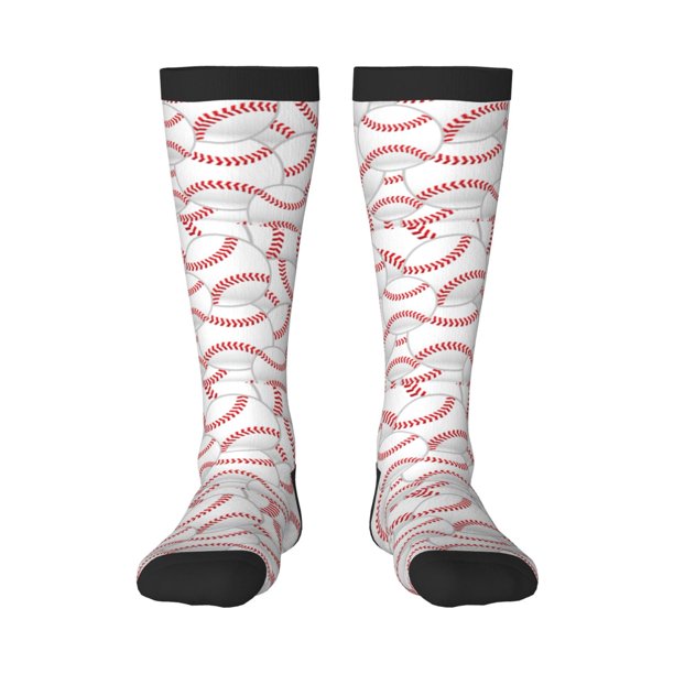 Fotbe Baseballs Calcetas Divertidas Estampadas para Hombre y Mujer, Calcetas de Algodón hasta la Rodilla para Caminar, Correr, Enfermería y Embarazo