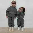 thumbnail image 2 of Gibobby Conjunto de ropa para bebé y niño Conjunto de 2 piezas con capucha y pantalones con capucha de manga larga para niños pequeños y Niñass(Gris, 2-3 Años), 2 of 3