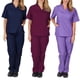 thumbnail image 4 of Uniforme médico de enfermería para mujer y hombre, ropa de trabajo, camiseta y pantalón largo, 4 of 5