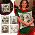 thumbnail image 1 of BKER Covers Of 4 Festive Reindeer And Snowflake Designs For Sofa And Home, 1 of 6