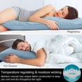 thumbnail image 3 of DISEN Body Pillow Case Cover, Rayon Made from Bamboo, Cooling Body Pillow Cover for Hot Sleepers and Night Sweats, Breathable & Silky Soft Full Long Pillow Case (Blue, 20x54 Inches), 3 of 7