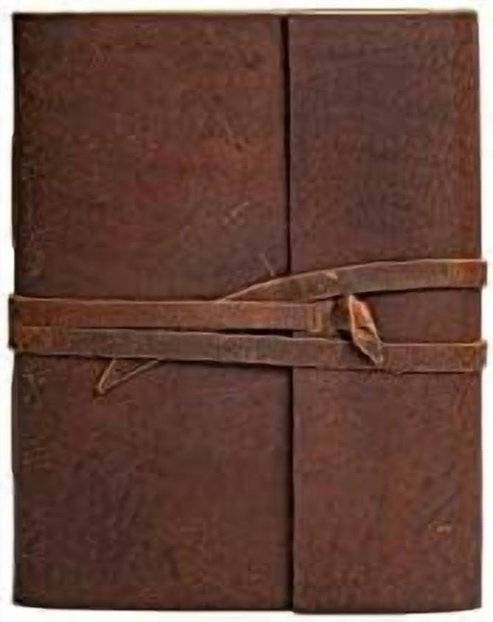 Hasako Leather Journal Notebook - Rustic Handmade Vintage Leather Bound Journals for Men and Women - Antique Craft Unlined Paper 300 Pages, Leather Book Diary Pocket book To Write In (7.5" x 10"
