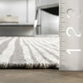 thumbnail image 2 of nuLOOM Rose Stripe Cotton Flatweave Tassel Area Rug, 5' x 8', Rose Light Grey, 2 of 5