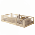 thumbnail image 1 of MIMI BEDS Dream Raft Floor Bed with Guardrails, Solid Pine Wood Frame, Twin, Natural, 1 of 13