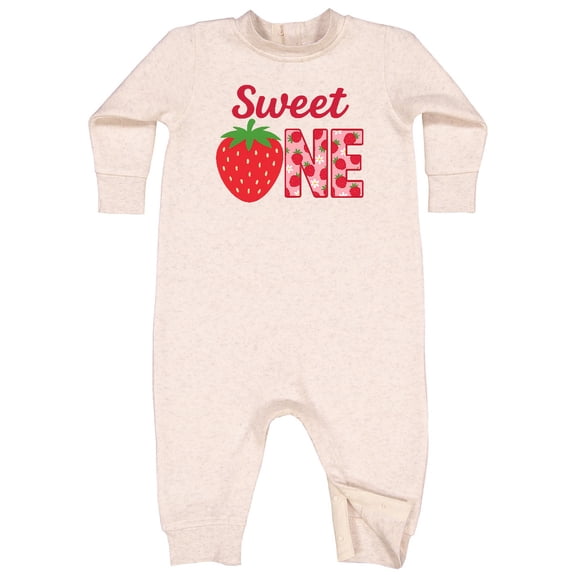 Inktastic Sweet One Strawberry Birthday Baby Fleece Romper