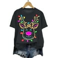 thumbnail image 6 of larppty Christmas Shirts for Women 2025,Christmas Reindeer Print Xmas Holiday Tees Cute Graphic Short Sleeve Tops (Dark Gray, XXL), 6 of 6
