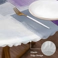 thumbnail image 4 of Grey Purple Round Fitted Table Cover Graffiti Art Abstract Mottled Color Block Modern Waterproof Table Cloth with Elastic Edge Wipeable Tablecloth for Picnic Camping Party Fits 55"-60" Diameter, 4 of 8