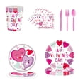 thumbnail image 3 of Favor de fiesta,Bodas Precioso Corazón Platos De Papel Tenedores Servilletas,Platos y vasos desechables para fiesta del día de San Valentín,Servilletas y cubiertos para San Valentín,Día de mayimx Favor de fiesta, 3 of 9