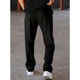 thumbnail image 2 of Mens Chino Pants Casual Stretch Golf Pants Waist Tapered Trousers Lightweight Comfy Pants with Zipper Pockets Black 3XL, 2 of 3