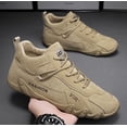 thumbnail image 4 of Elecsop Sneakers for Men, Casual Fashion Non-Slip Walking Shoes for Men for Hiking, Comfortable Lightweight Leather Vintage Trail Running Shoes Men Outdoors, Khaki, 4 of 12