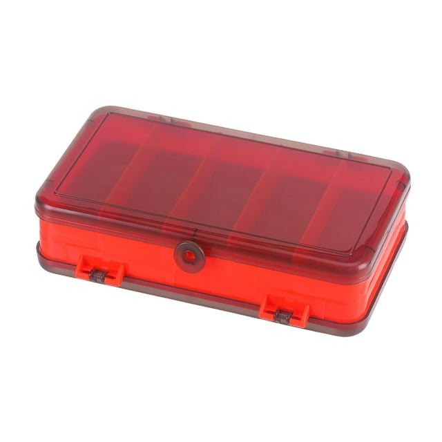 Caja de aparejos de pesca Estuche de cebo de pesca Caja de almacenamiento multifuncional de doble cara Rojo