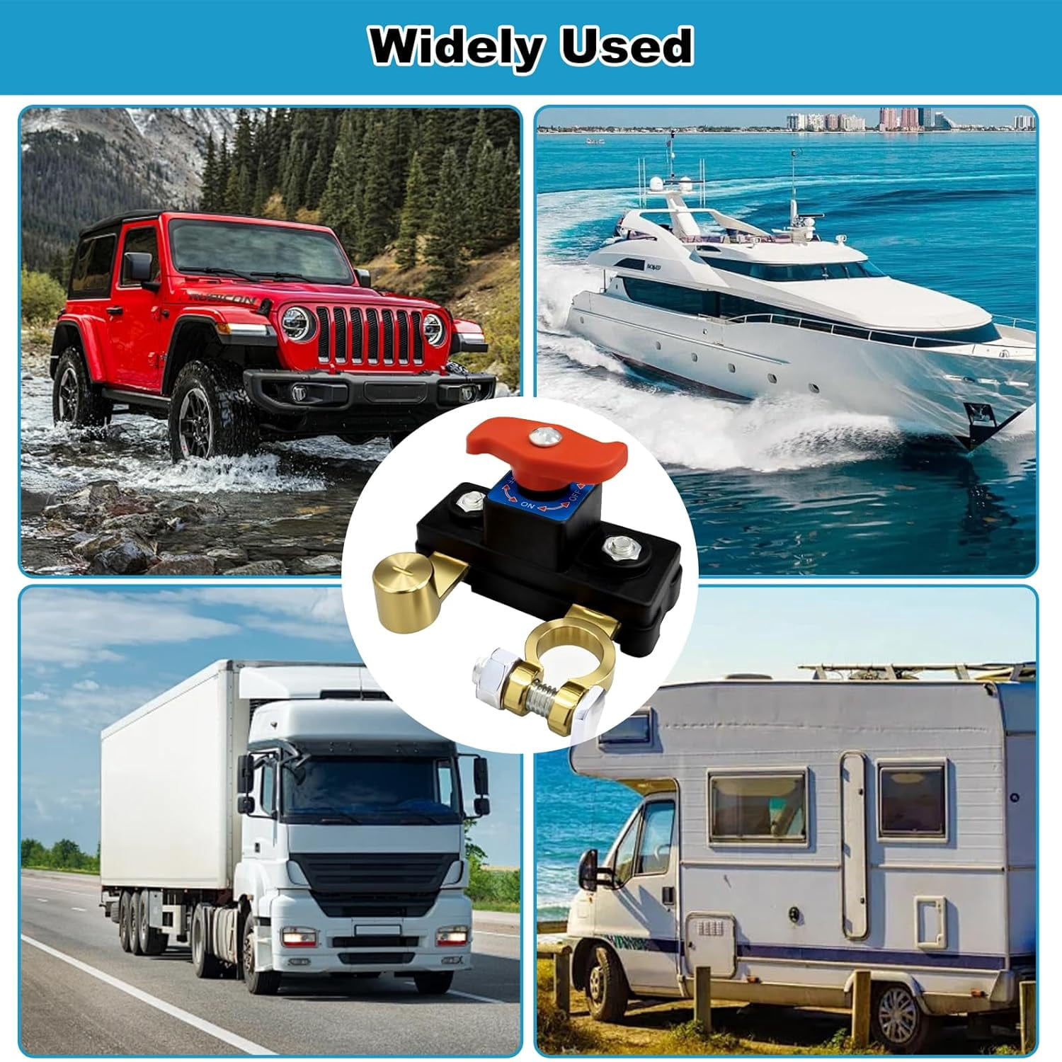 Car Battery Power Cut-Off Switch Breaker, Pure Copper Stable Transmission High Conductivity Disconnect Switch Smart Battery Disconnect for Car Truck Boat Rv Supplies