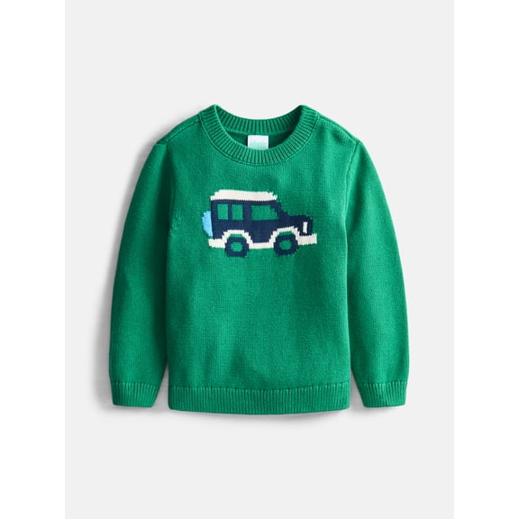 Wonder Nation Toddler Boys' Graphic Cotton Sweater with Long Sleeves, Sizes 18M-5T