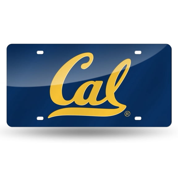 California Cal Berkeley NCAA Bears Blue Mirror Look Acrylic License Plate Laser Tag