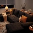 thumbnail image 3 of 111 Inch U Shaped Sectional Sofa with Double Chaise, Large Lounge Design Modular Couch for Living Rooms and Apartments, Black, 3 of 7
