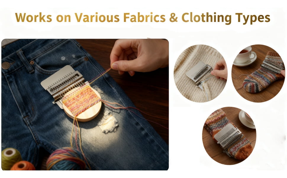 [Essential for DIY Crafts] PatchMaker 2.0 Portable Knitting Tool Set: 14 crochet hooks + quick sewing and repair tools, an easy craft kit for beginners.