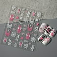 thumbnail image 6 of 6 Sheets Halloween Nail Art Stickers Cute Designs Self-Adhesive Pink Nail Stickers Halloween Pumpkin Acrylic Nails Art Decoration for Women Nails Art Supplies, 6 of 7
