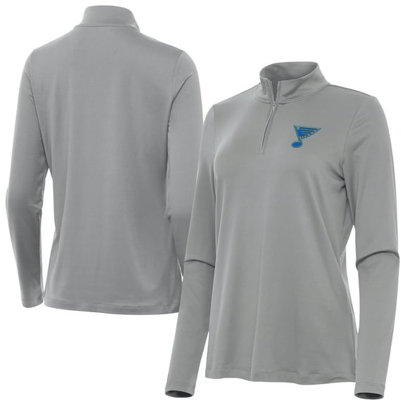 Women's Antigua Gray St. Louis Blues Reprocess Quarter-Zip Pullover