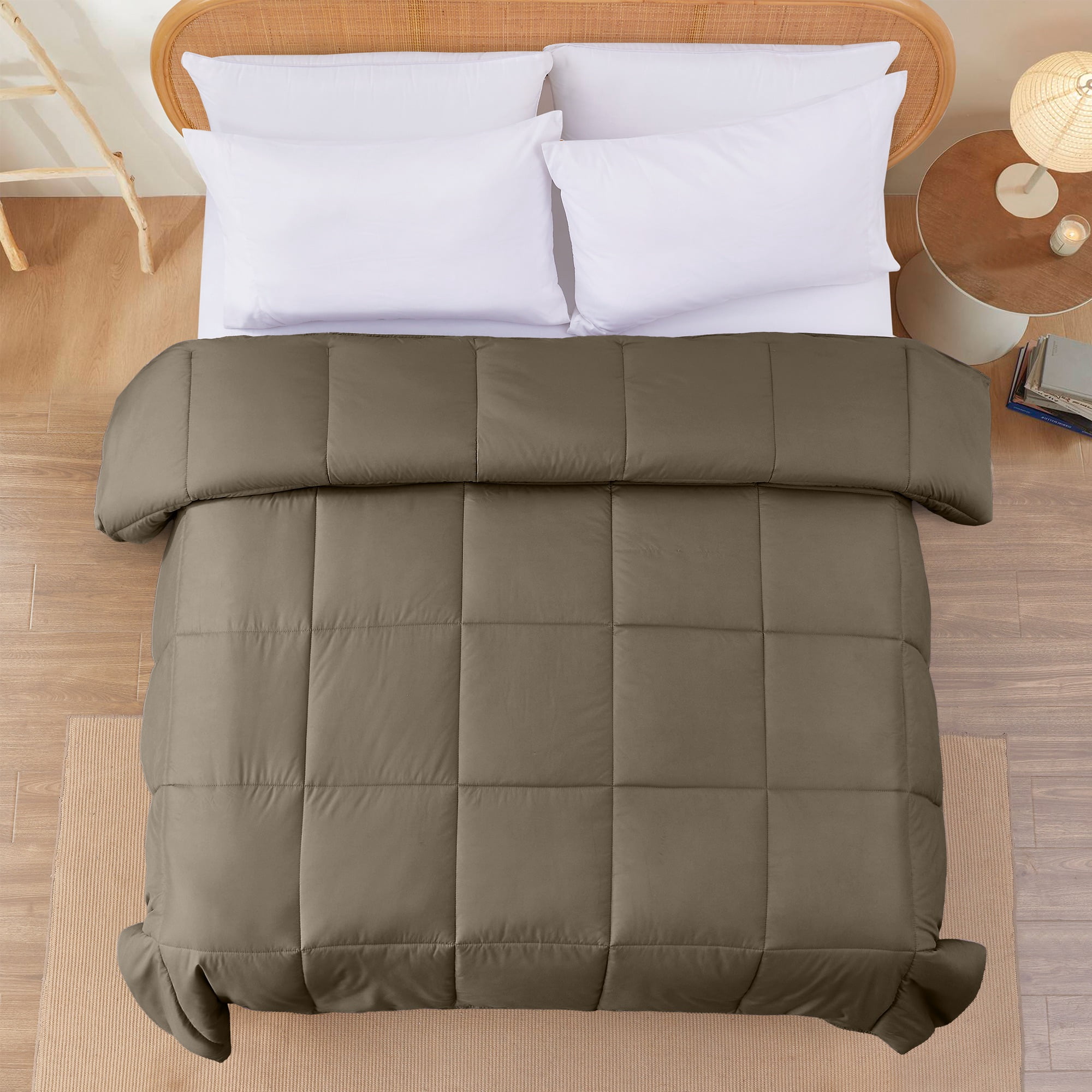 Modern Threads Down Alternative Reversible Comforter Stone & Champagne Twin