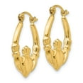 thumbnail image 2 of Real 14kt Yellow Gold Polished Claddagh Hoop Earrings; for Adults and Teens; for Women and Men, 2 of 4