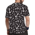 thumbnail image 2 of Wukai Anchors Print Men's Short-Sleeved Mesh T-Shirt,Quick-Dry Short Sleeve Workout T-Shirt-6X-Large, 2 of 8
