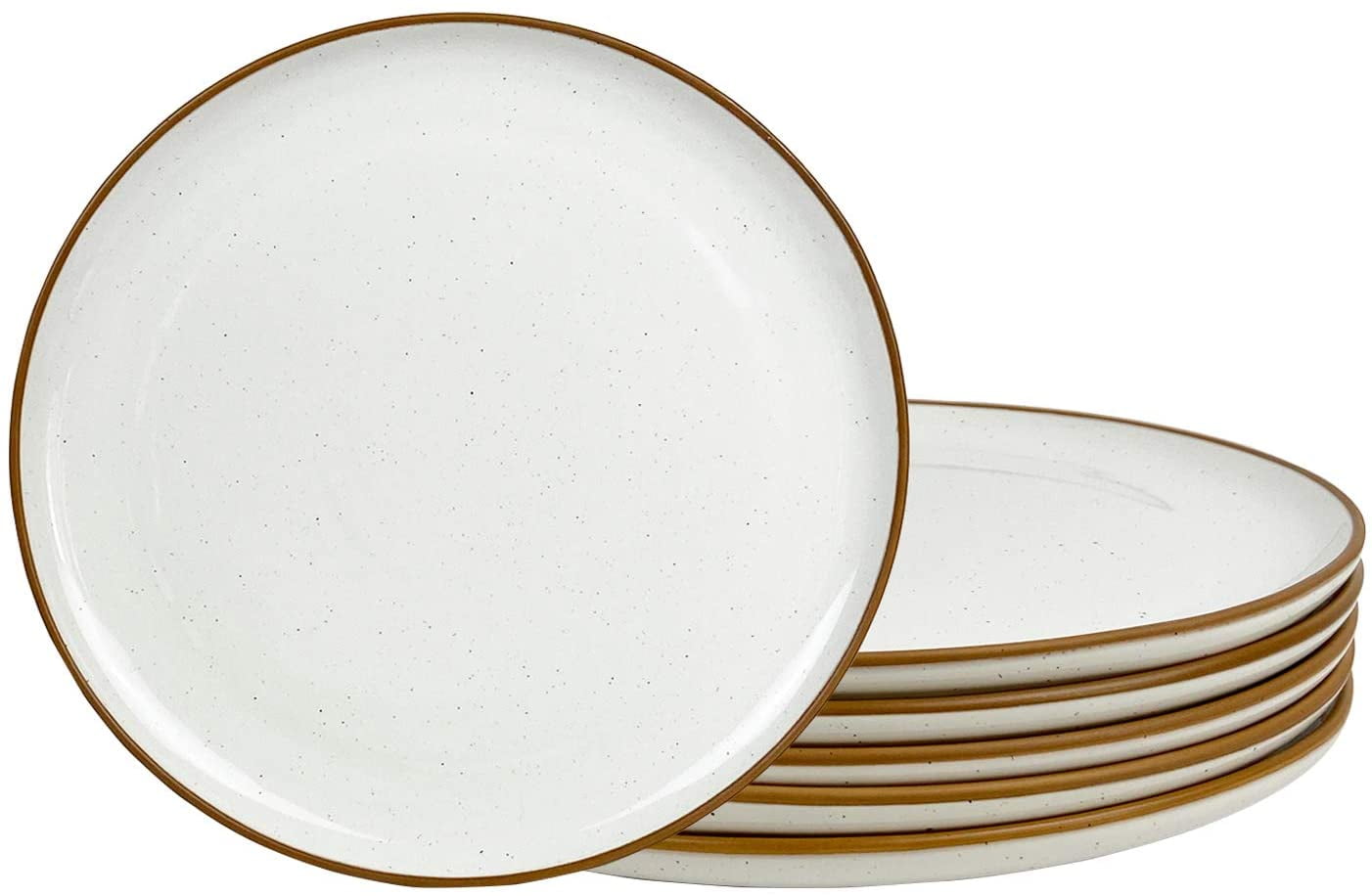 Scratch Resistant 8 Inch Modern Dinner Plates Dinner Plates Set of 4 Kitchen Porcelain Serving Dish Dessert Ceramic Plate Set，Oven Safe Dishes UNICASA Ceramic Dinnerware 4-Piece Reactive Gray 