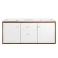 thumbnail image 5 of Modway Transmit 48" Wall-Mount Bathroom Vanity in Walnut White, 5 of 11