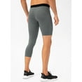 thumbnail image 3 of yeacher Men's Asymmetrical Basketball Compression Pants with Side Pockets, Patchwork Design, Grey, Size L (21329#), 3 of 7