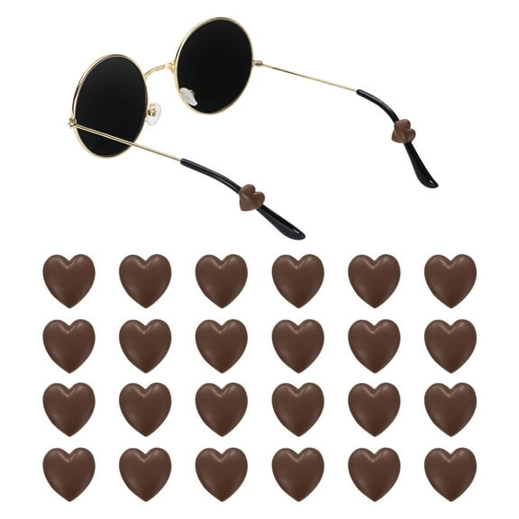 Uxcell 15pair Eyewear Ear Grip Heart-Shaped Silicone Eyeglasses Temple Stopper Anti-Slip Retainers, Brown