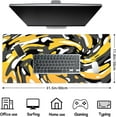 thumbnail image 2 of Fluid Pattern Desk Mat Marbled Design Desk Pad,Gaming Mouse Pad with Seamed Edges,Waterproof Large Mouse Pad,Non-Slip Rubber Base XL Gaming Mousepad,31.5x11.8In Computer Mat Keyboard Pad Yellow-Black, 2 of 6