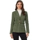 thumbnail image 1 of Blazer de gamuza sintética para mujer con cinturón de manga larga de un solo pecho Chaquetas de trabajo Outwear Coat Ejercito Verde XS, 1 of 6