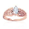 thumbnail image 2 of Galaxy Gold 14K Rose Gold Natural Marquis-Shaped Aquamarine Filigree Solitaire Ring - March Birthstone - Courage & Clarity - Sizes 5.5 to 11 - Fine Jewelry for Women, 2 of 4