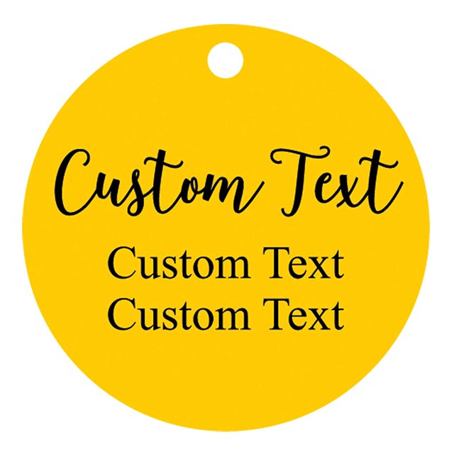 100 PCS Custom Made Any Text Hang Tags Round Shape Personalized Wedding Favor Gift Tags