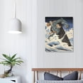 thumbnail image 3 of Nawypu  Japanese Painting Canvas Wall Art Decor  Katsushika Hokusai Landscape General Kamakura and Crocodile Artwork Reproduction Picture Prints Gallery Wrapped Triptych Room Decoration, 3 of 4