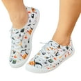 thumbnail image 3 of YLYL Halloween Sneakers for Women 2025 Fashion Pumpkin Skeleton Canvas Low Top Lace up Casual Walking Shoes, 3 of 9