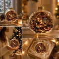 thumbnail image 5 of 3.15 Inch LED Christmas Village Scene Ornament Light Up Transparent Acrylic Hanging Bauble with Santa Warm LED Glowing Xmas Tree Pendant for Home Decor Holiday Gift, 5 of 5