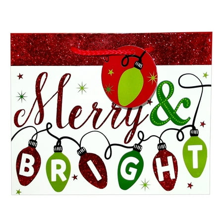 MERRY & BRIGHT HORIZONTAL GIFT BAG